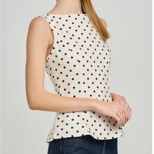 Wayf Polka Dot Sleeveless Blouse - Cream and Black